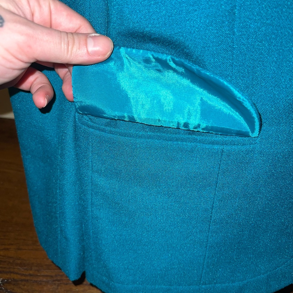 Vinatge 90s Personal Petite Blue Office  Chic Button Up Blazer Jacket Size 12 - Picture 8 of 13